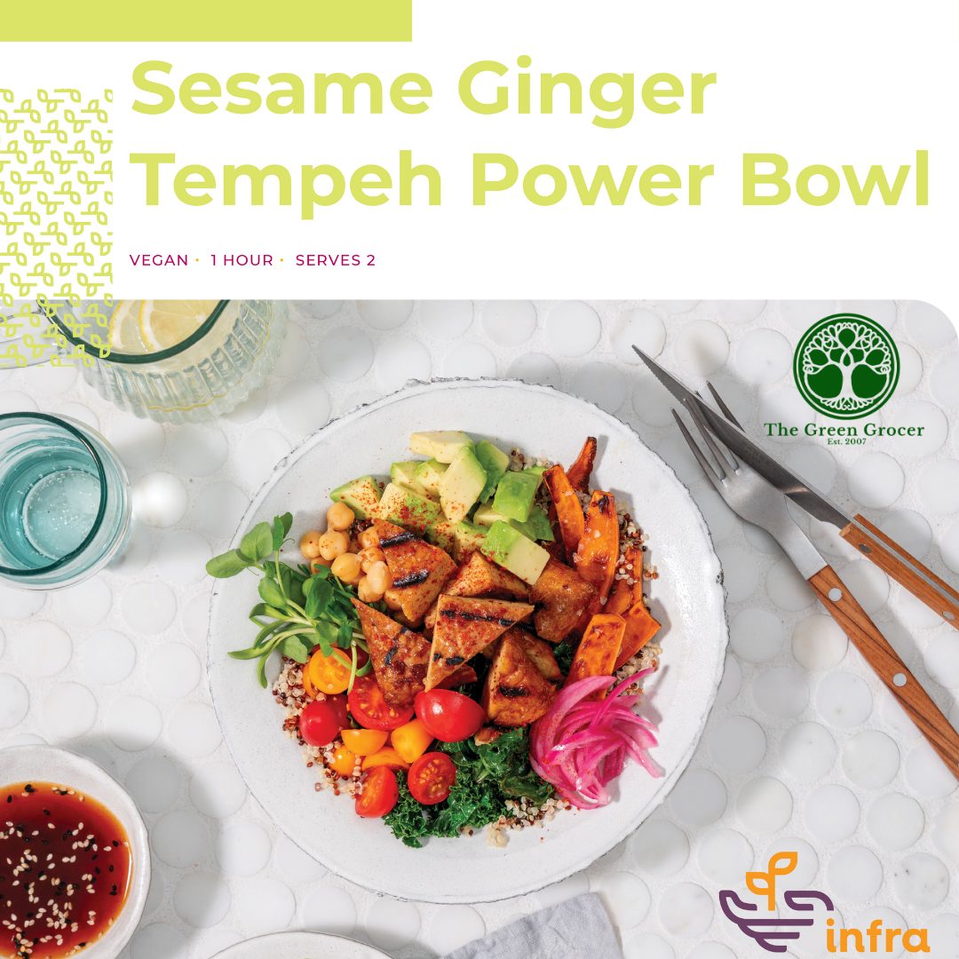 Sesame Ginger Tempeh Power Bowl Image w. Logo